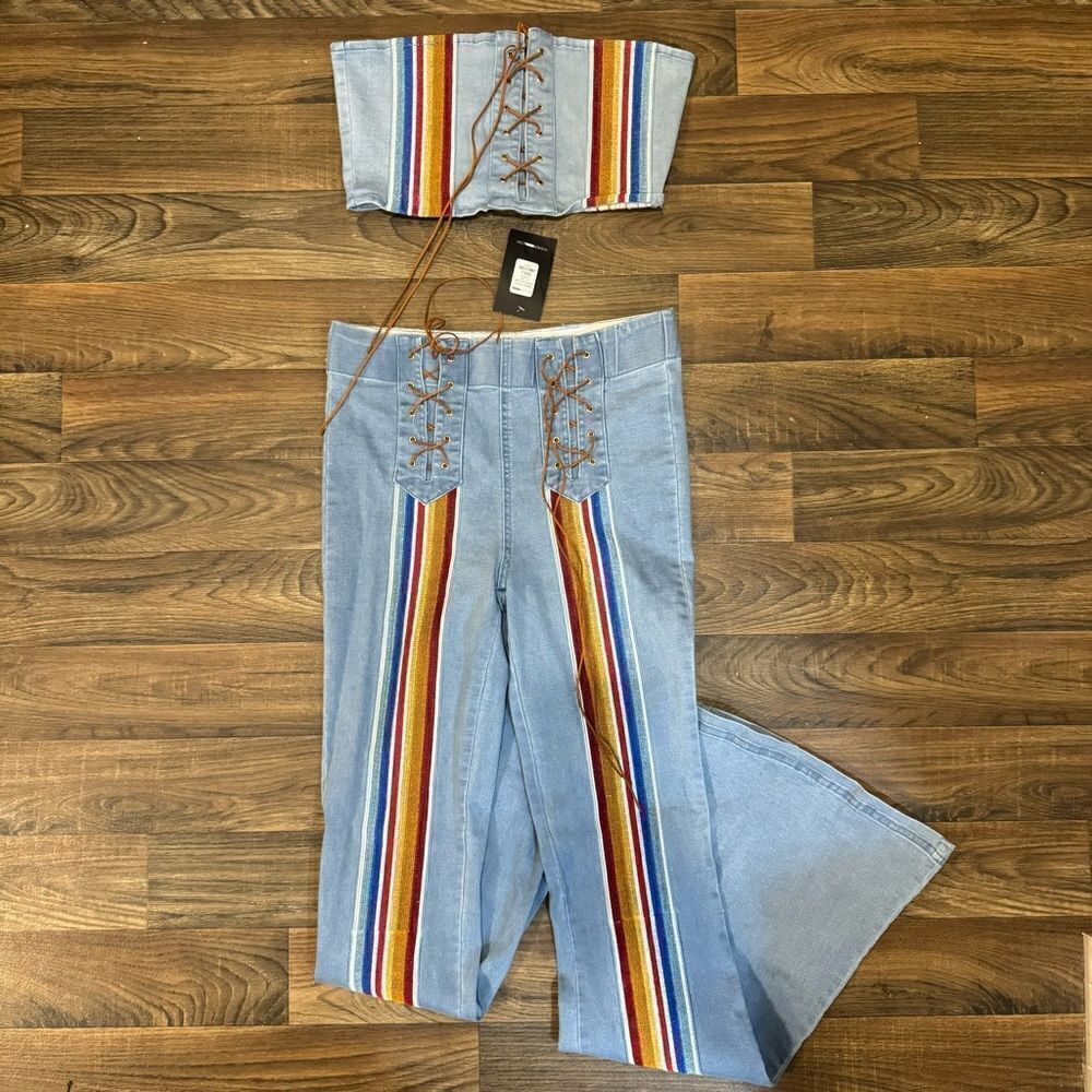 FN Feeling Groovy Denim Pant Set